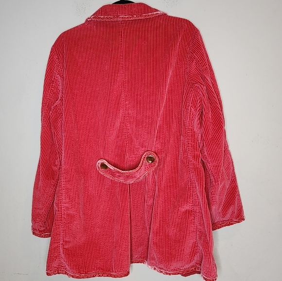J. Jill Pink Corduroy Velvet Button Front Jacket Pockets Size 1X - Picture 5 of 16